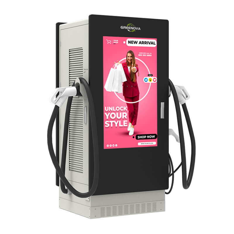 Digital Advertising Charging Station – Side View with Screen